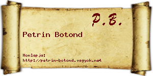 Petrin Botond névjegykártya